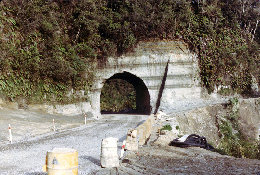 the gothic peak of the mt messenger tunnel was removed when it was widened.